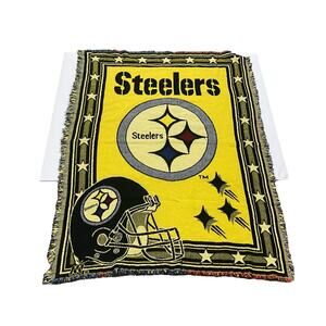 NFL STEELERS BLANKET, OFFICIAL LICENSED FROM NORTHWEST COMPANY. SIZE 46" X 60"